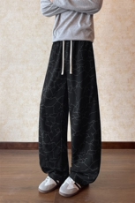 K2611/P40春装新款现货休闲裤男扎染弯刀裤宽松大码潮裤子，男装休闲裤，电商A141