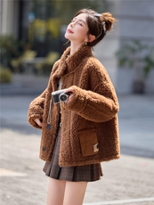 2025冬季新款~~双面穿皮毛一体，女装棉衣/棉服，意芙