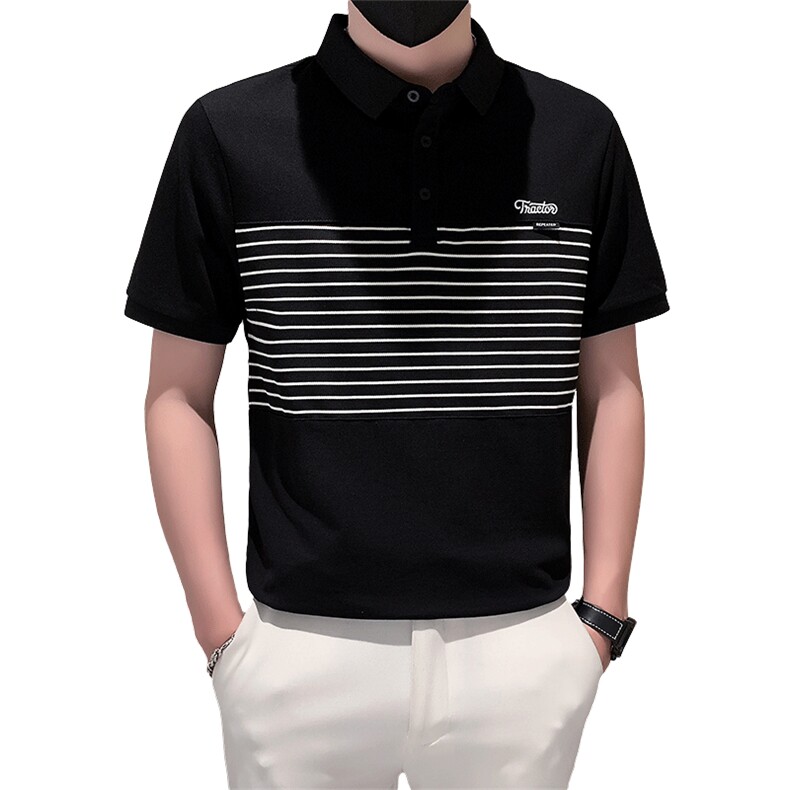TX19-P55男T恤夏季短袖半袖新款上衣夏装半截袖POLO衫白1控70,男装T恤,电商D327