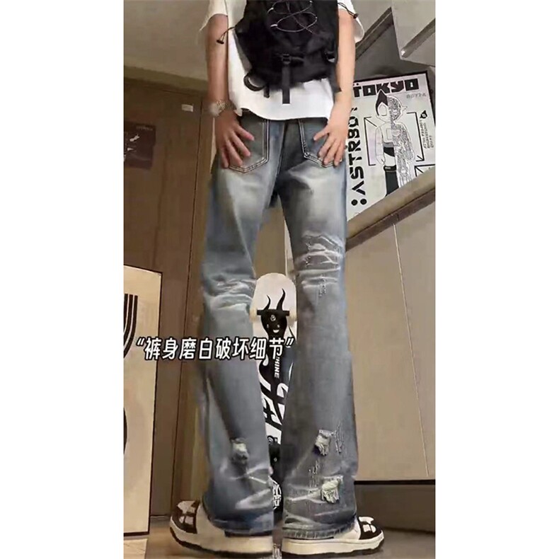 美式高街ins小众破洞牛仔裤货号K755P6578,男装牛仔裤,电商A063