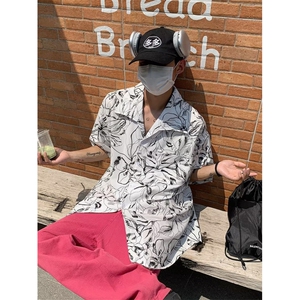 夏季新款衬衫潮流慵懒男方领衬衫S808 P32图片
