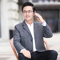 新款中年男士西装领休闲轻休闲上衣商务风单西外套WW1209-P98，男装西服套装，星座715-3