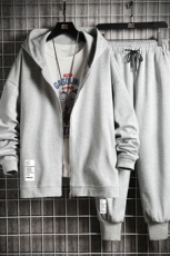 TK6045-P85开衫连帽卫衣套装男运动套装两件套网格挂拍，男装卫衣，电商A040A