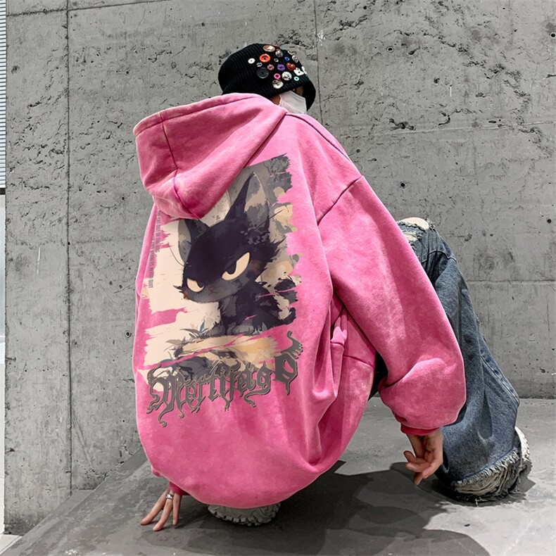 美式潮牌重磅水洗做旧连帽卫衣力推大码男XZ517A-2-Y7756-P68,男装卫衣,星座517A-2