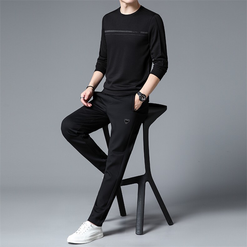 S3086-2钱塘2020-2中青年男士秋季新款时尚休闲长袖卫衣套装P127,男装休闲套装,钱塘207-2
