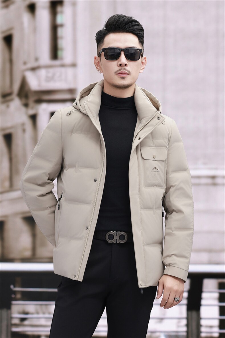 中青年90绒轻薄羽绒服外套男秋冬拆卸帽时尚休闲羽绒服夹克,男装夹克,钱塘723
