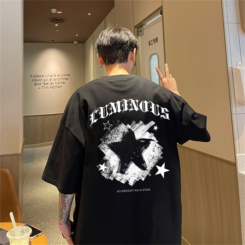 220g纯棉美式夏季短袖t恤男DT423-特批19,男装T恤,电商B370