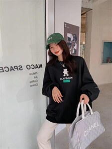 现货，刺绣带标加厚学院风卫衣图片
