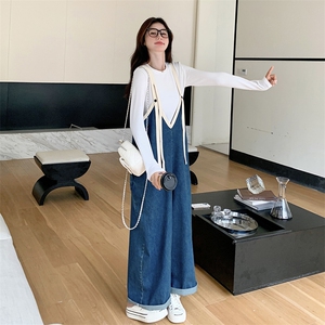 牛仔背带休闲连体裤图片
