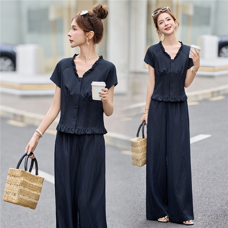 牛仔时尚套装女夏气质减龄显瘦休闲两件套2D050-7281P145,女装套装/套裙,琦鑫阁（原依鑫阁）