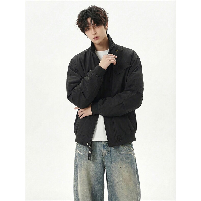 A178-JK2511-P55春季美式立领夹克百搭设计感情侣款时尚外套,男装夹克,电商A178