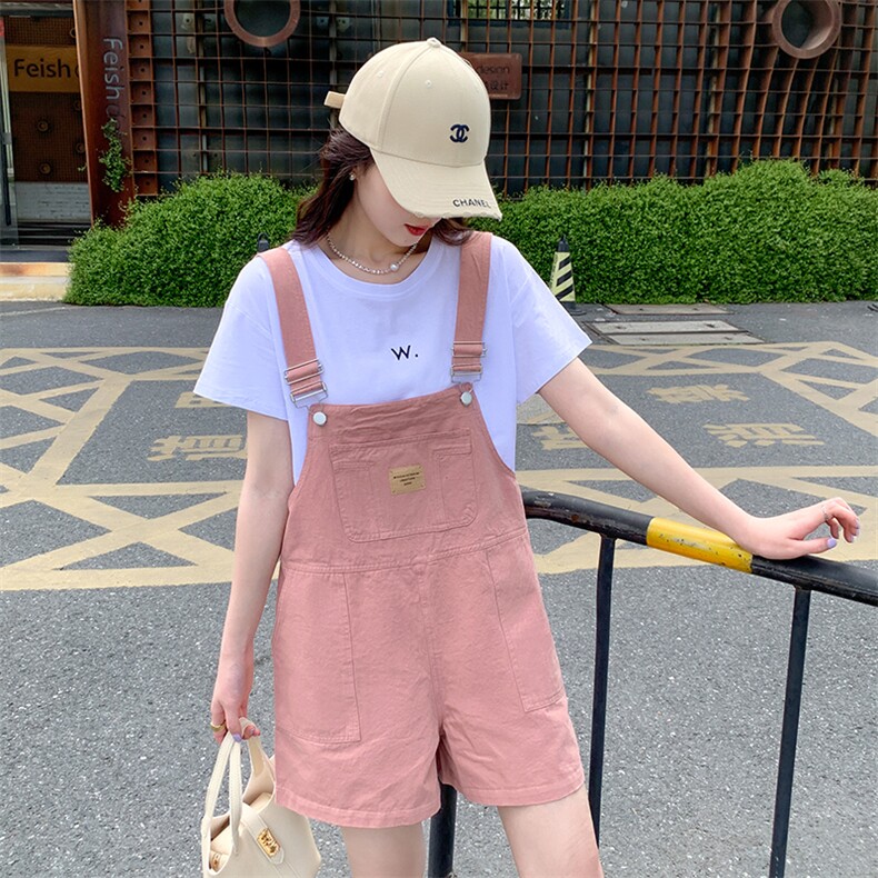 《现货已出》T恤+宽松休闲背带裤两件套套装,女装套装/套裙,MQ