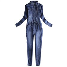 爆款主推套装宽松收腰牛仔连体裤连衣裤女188811，女装牛仔裤，艾青服饰