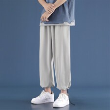 男韩版潮流新款春夏季薄款冰丝运动九分休闲裤2023-特批20,男装休闲裤,星座718-1
