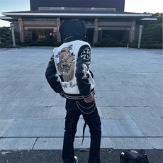 东洋骷髅骑士棒球服Cleanfit风格修身立领短款外套男HHD814P92，女装短外套，星座1013-5