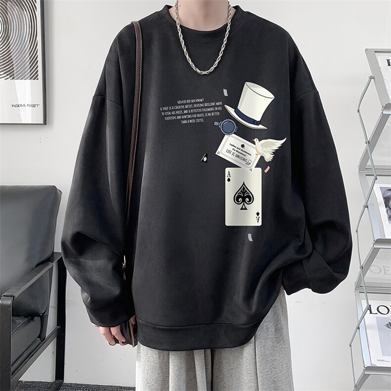 麂皮绒卫衣男大码重磅长袖t恤男JW81373-P35,男装卫衣,电商A040