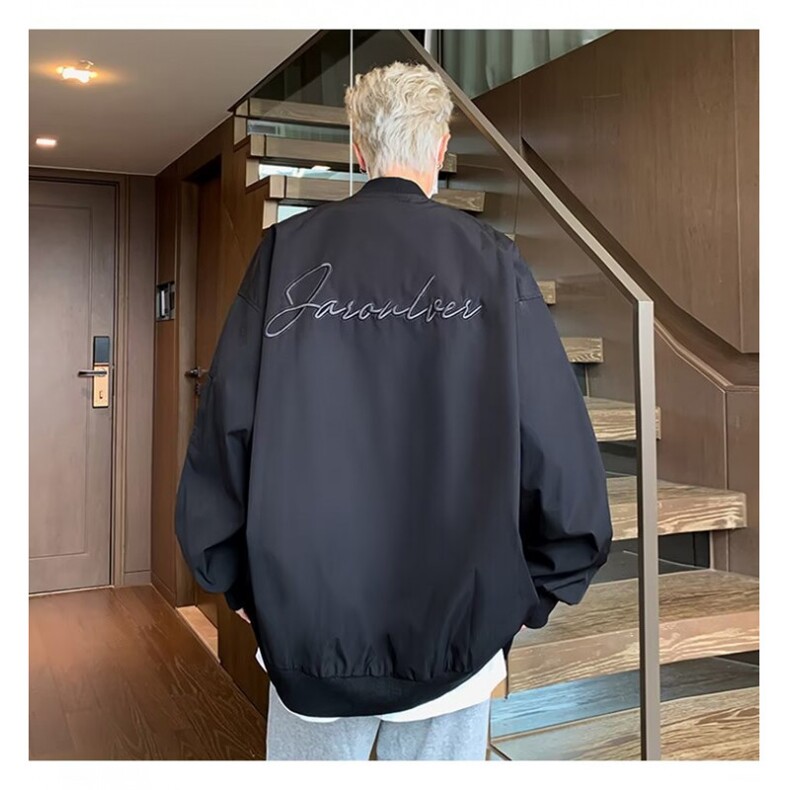 美式棒球服外套男士秋季新款高街痞帅青少年飞行员夹克J658-P65,男装夹克,星座1001-1