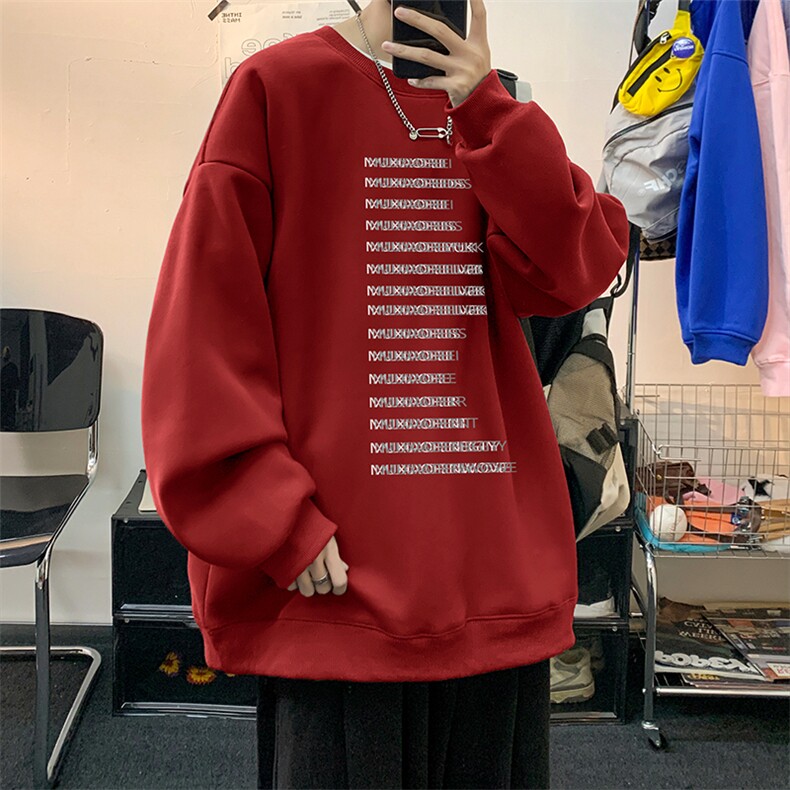 抖音供货、重磅360克现货字母印花圆领卫衣宽松HD019-1-YL4326,男装卫衣,电商019-1