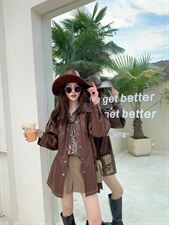 带帽款短款皮衣，秋季超好搭单品～，女装皮衣，蔓绱