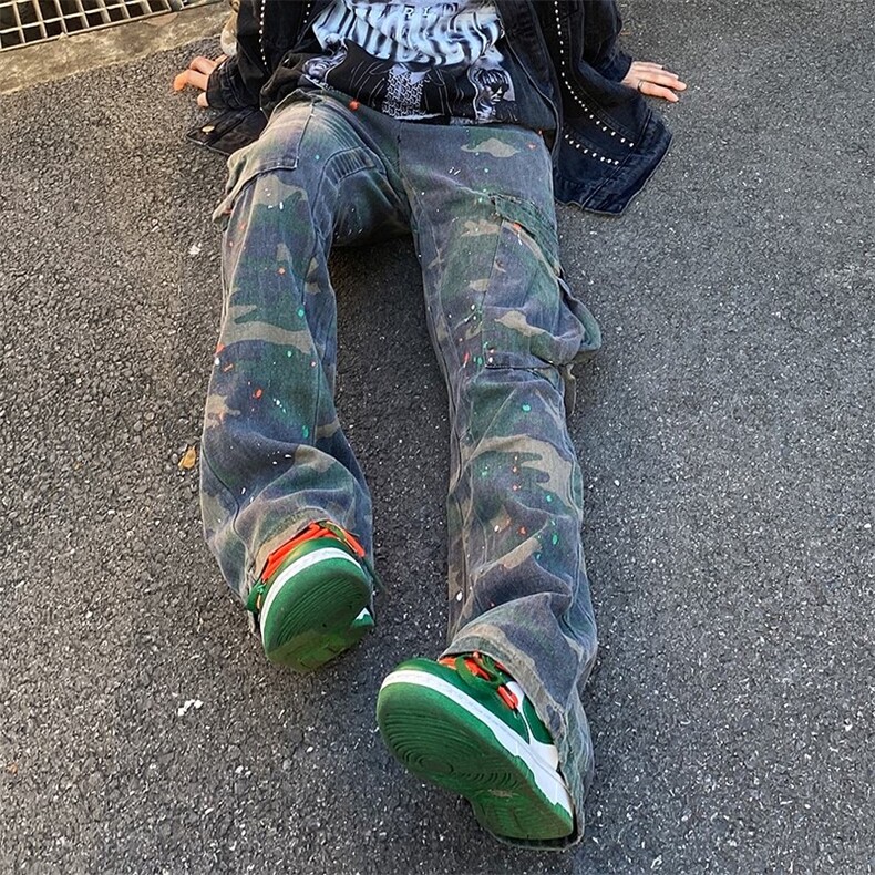 彩色裤男韩版潮大口袋高街帅2024春秋新款ins宽松休闲裤K2122-P58,男装休闲裤,星座412