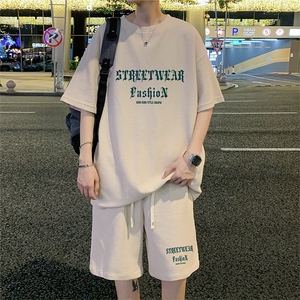 ！2024夏季新款男士华夫格短袖T恤一套青少年套装HTZ39P50图片