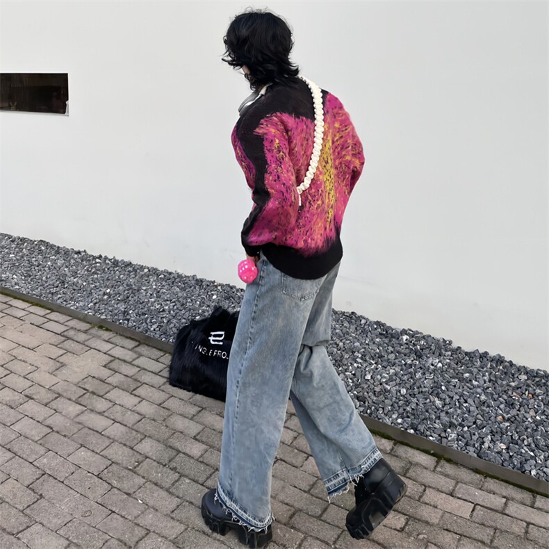 （）慵懒风毛衣男秋冬休闲宽松渐变情侣装针织衫1608-P68,男装针织衫/毛衣,星座910-5