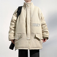 DT2235-TP130控价178冬季新款字母印花外套男保暖休闲宽松棉衣，男装棉衣，电商A102-1