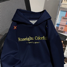 5730-P58潮牌新款设计感刺绣宽松保暖情侣加绒卫衣，男装棉衣，星座617A-2