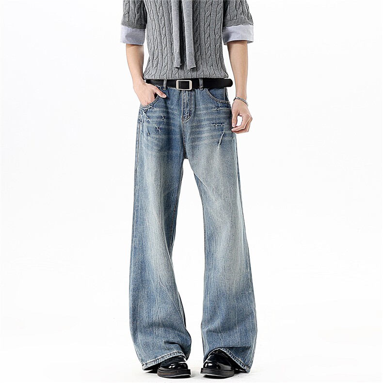 【现货】春装BKJ9083-P45控88闪电纹牛仔裤设计感直筒裤，男装牛仔裤，电商B335