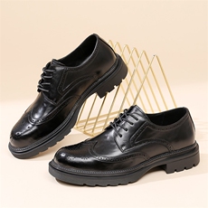 2025春季新款真皮男鞋布洛克正装皮鞋英伦风增高商务皮鞋男，男鞋皮鞋，电商A223