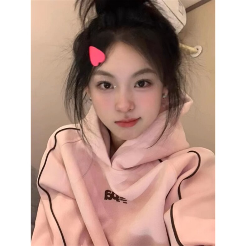 5378-P50原版做工华棉复合休闲宽松卫衣薄款/加绒,女装卫衣/绒衫,星座617A-2