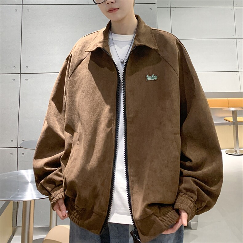 灯芯绒大拉链外套男款秋季夹克2024休闲衣服J7089P75,男装夹克,电商A157