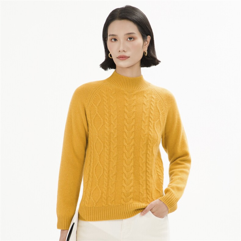 2024秋冬新款山羊绒衫女半高领加厚套头毛衣宽松针织打底衫,女装羊绒衫,巾兮羊绒