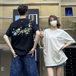 万针全刺绣工艺抖音得物高品质260克重磅纯棉双纱美式高街短袖T恤图片