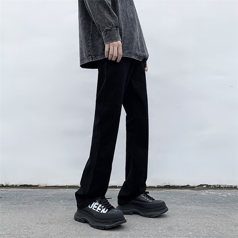 B221美式ins高街小众百搭修身弹力微喇牛仔裤LK23010-P60控78,男装牛仔裤,电商B221