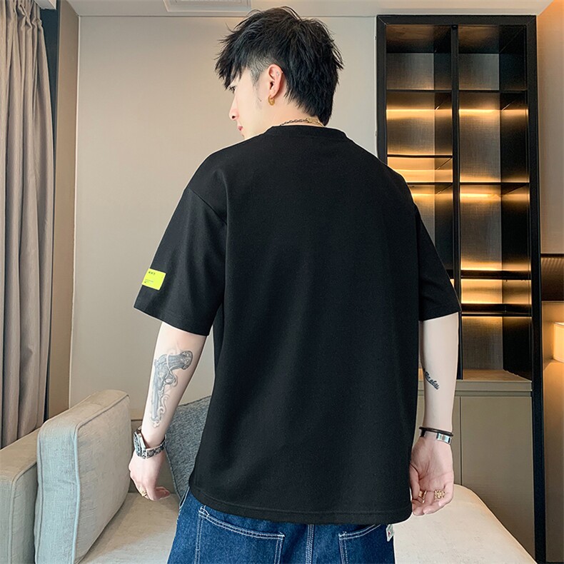 冰氧仿棉短袖店主风夏季休闲百搭字母印花男上衣TC3152-P22控48,男装T恤,星座717