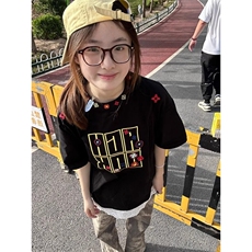 万针全刺绣工艺抖音得物高品质260克重磅纯棉双纱美式高街短袖T恤，男装T恤，电商A486