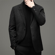 2023新款冬季男款休闲羽绒西服中年男加厚纯色外套XXH9628-P220,男装羽绒服,电商B212（原钱塘6029）