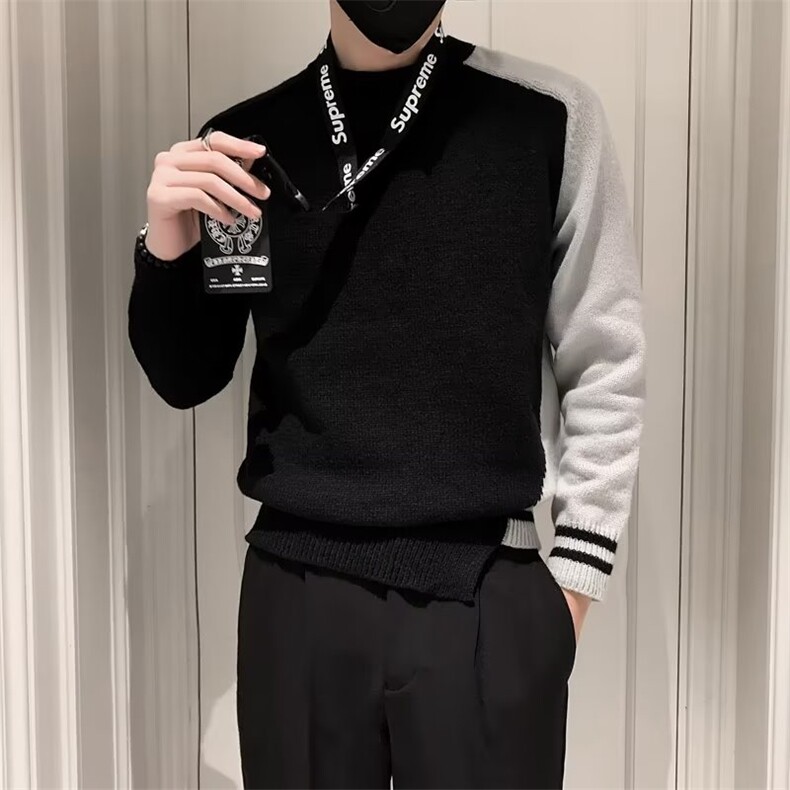 拼色休闲长袖针织毛衣男秋冬韩版青年套头修身S549-P48,男装针织衫/毛衣,星座1109-3