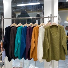 水貂毛毛衣v领颜色显白，女装针织衫/毛衣，MJJ