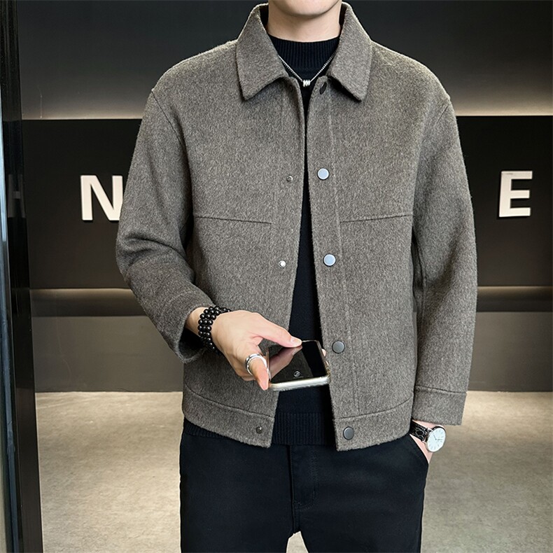 高端双面羊毛毛呢外套男秋冬季2025新款呢子夹克B240-W8050-P288,男装夹克,电商B240