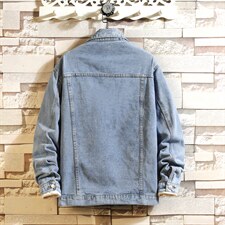 JK926-p70-大量现货牛仔夹克肥仔量足破洞印花大码,男装夹克,星座103A