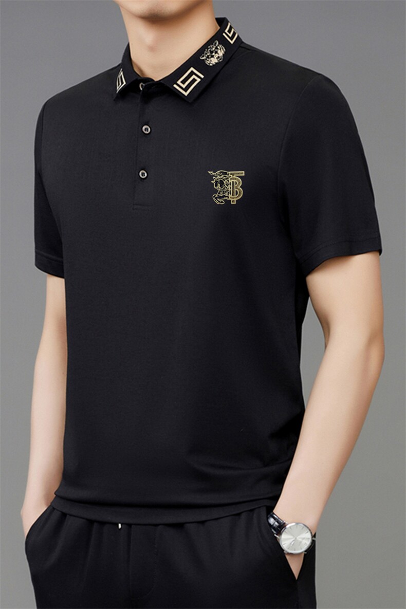 短袖T恤男士上衣服翻领百搭POLO大众商务半袖休闲服潮流纯色保罗,男装T恤,电商B212（原钱塘6029）