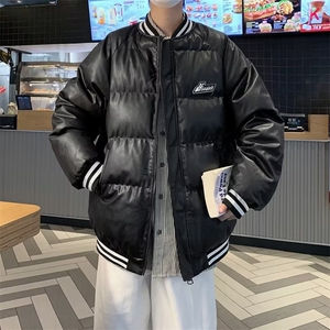 皮棉服男韩版潮流美式高街帅气加厚2024冬季ins棉衣外套MF059-P82图片