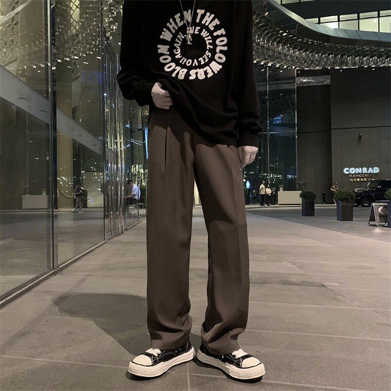 港风高品质大码直筒休闲裤小西裤长裤拖地裤A014-DY2108-P50，男装西裤，电商A014