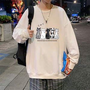 S6100-P28 加绒款-P33 秋季圆领卫衣男大码韩版宽松长袖外套图片