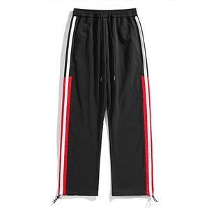 白底秋冬侧边拼接拖地工装裤宽松休闲伞兵裤男K23328-P40控58图片