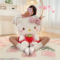 新款hellokitty大公仔草莓kt猫安抚玩偶猫咪娃娃厂家可爱礼物