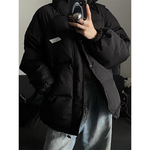 百搭羽绒棉衣女冬季新款简约黑色棉服小个子宽松棉袄外套 M6066图片