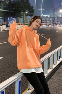 大货已出 新款纯色加绒加厚卫衣 浙宝262A-W028图片
